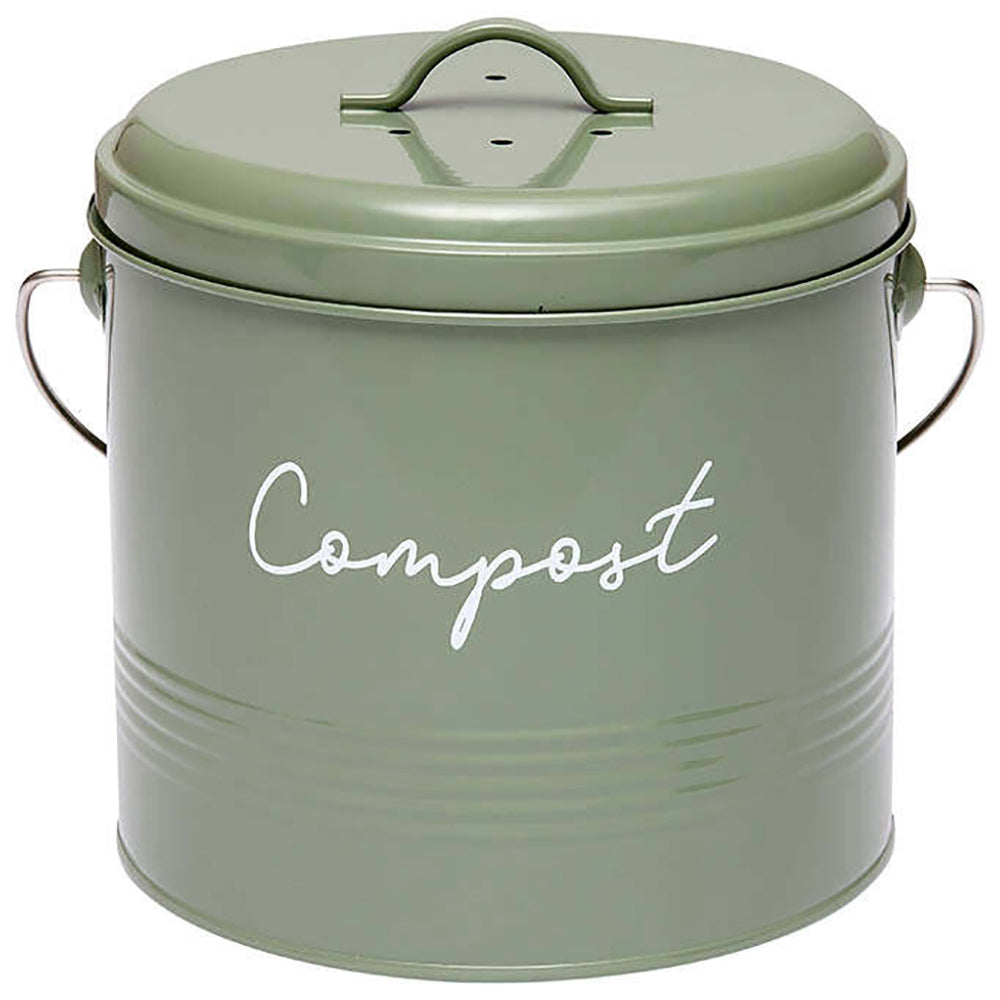 Ladelle 20cm Eco Sage Compost Bin w/ Charcoal Filter f/ Kitchen Food Scraps