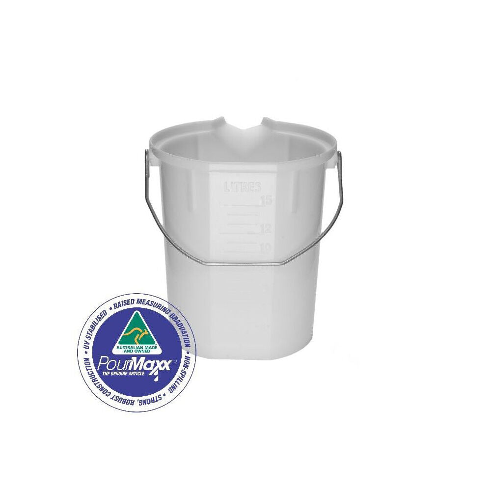 Agboss 25L White PourMaxx Durable Industrial Measuring Bucket — image 2