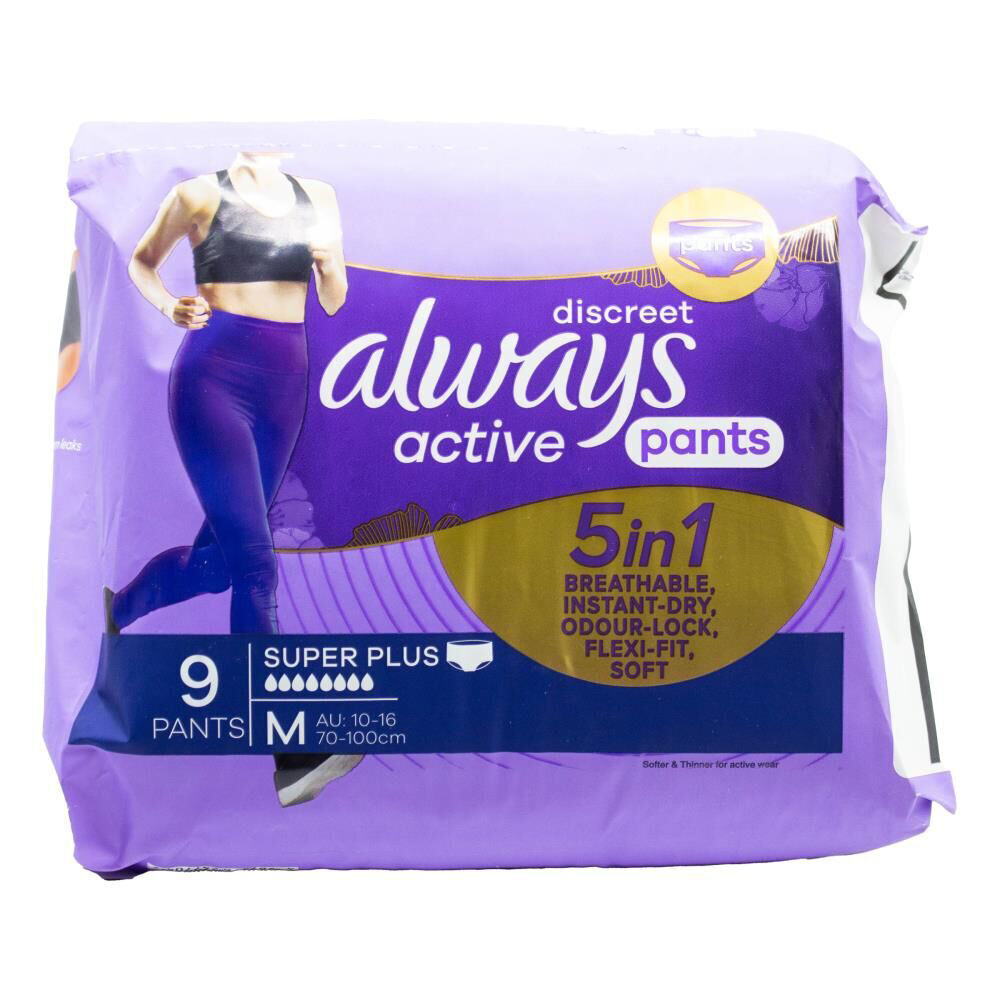 Always Discreet 4x 9pc Pants Active Sanitary Menstural Super Plus 70-100cm — image 5