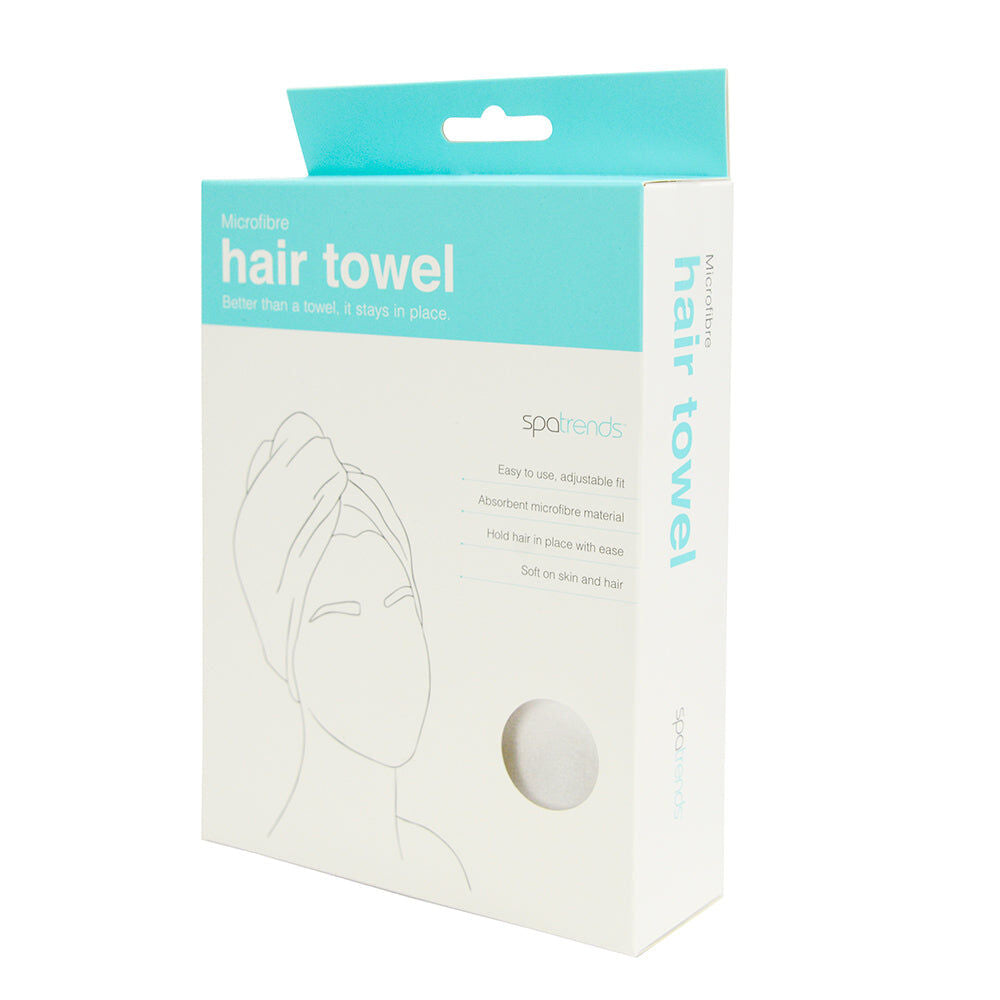 Annabel Trends Spa Trends Microfibre Soft Absorbent Hair Drying Towel White (4 Pack)