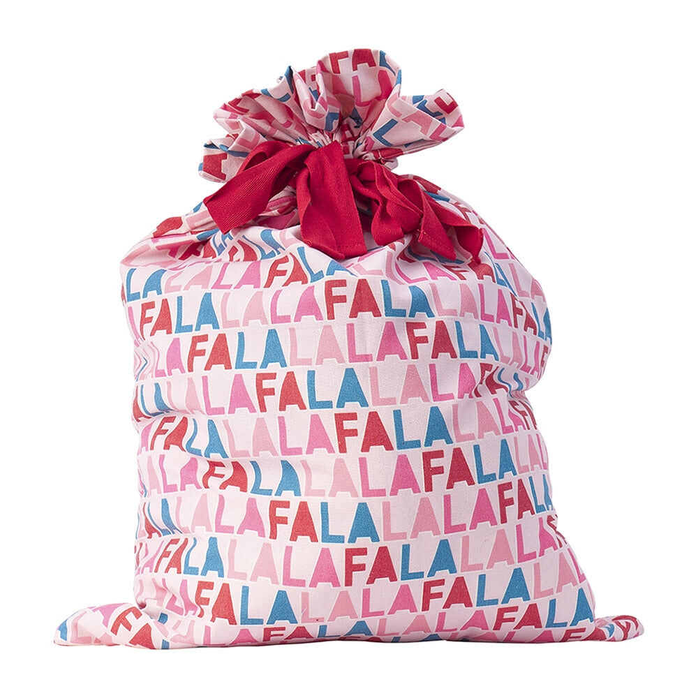 Annabel Trends Santa Sack Christmas Holiday Gift Bag 73x55cm Fa La La La (2 Pack) — image 2