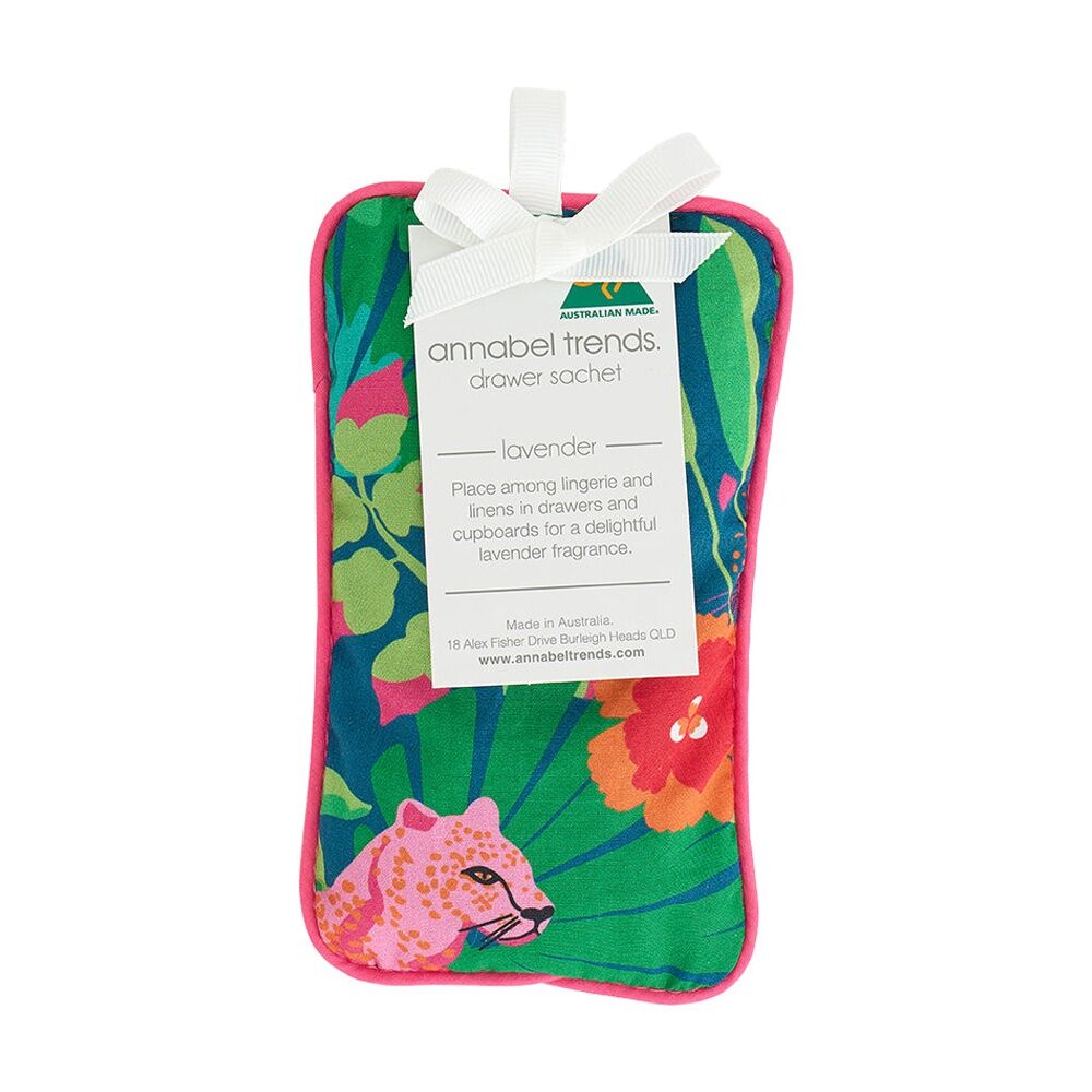 Annabel Trends 9x15cm Cheetah Lavender Sceneted Drawer Sachet Cotton