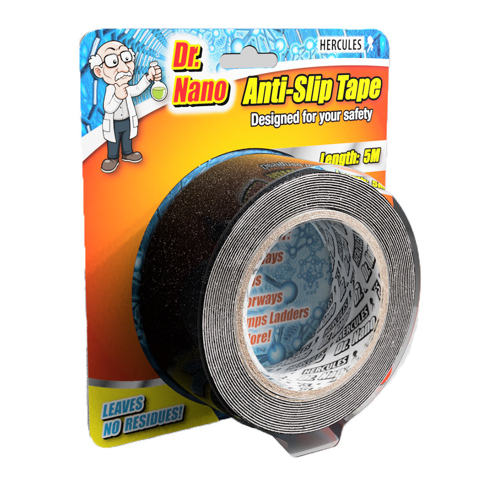 Hercules Dr. Nano 50mm x 5m Anti Slip Tape 80 Grit Black Lasting/No Residue (6 Pack) — image 2