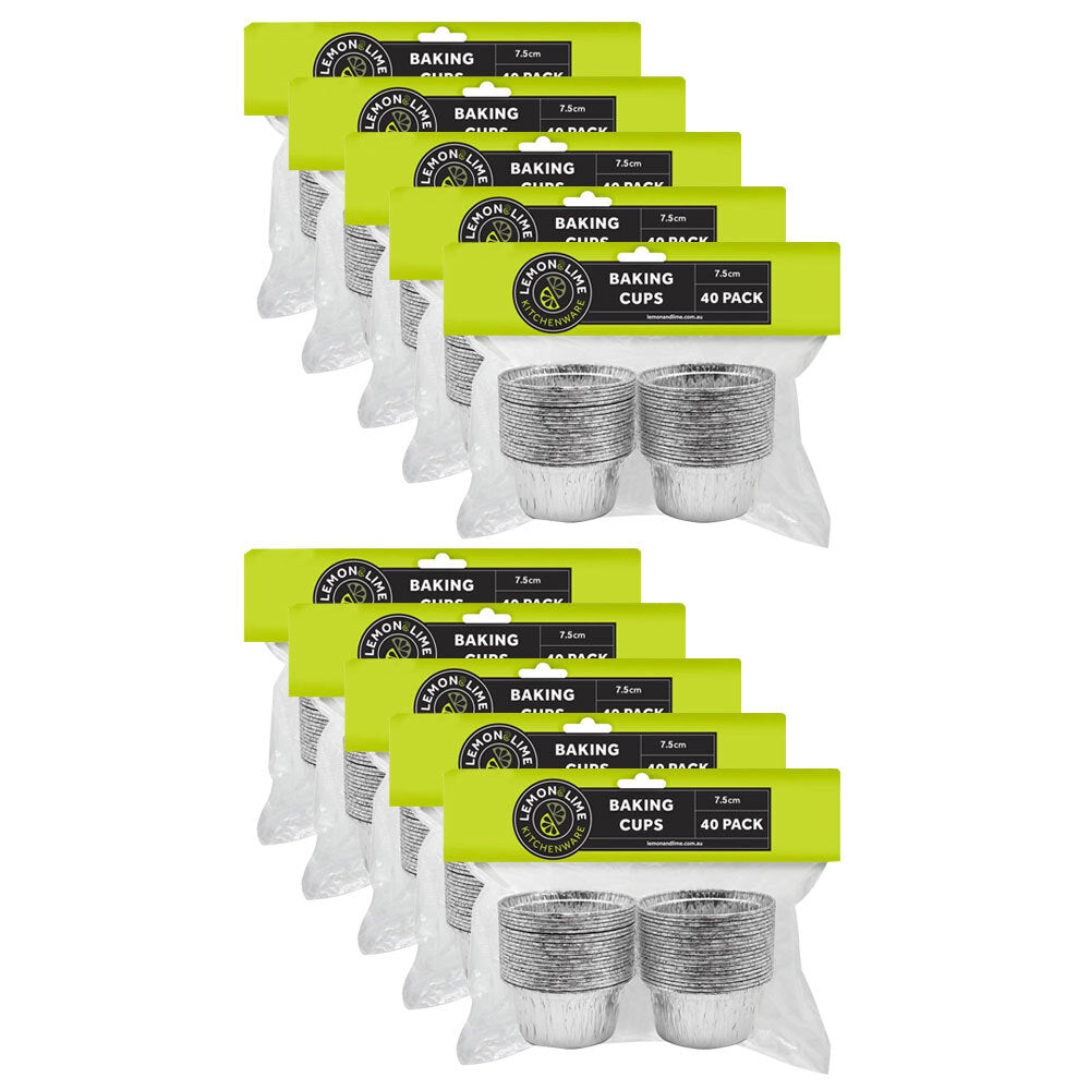 Lemon and Lime 40PK Lemon & Lime 7.5cm Aluminium Oven Baking Cups Round Cupcake Mould/Mold (10 Pack)