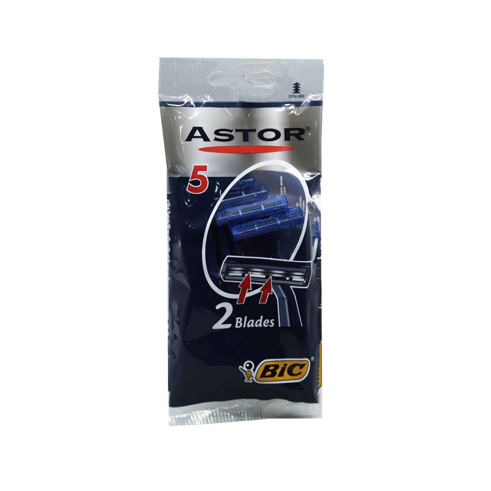 Bic Astor Normal Twin-Blade Shaver Razor Men's Beard Grooming Care (5 Pieces) — image 3