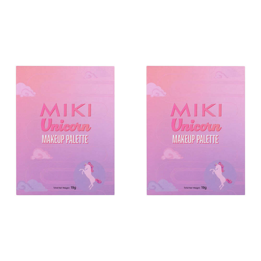 Miki Unicorn Makeup Palette With Eyeshadows, Highlighters, Lip Gloss - 5y+ (2 Pack)