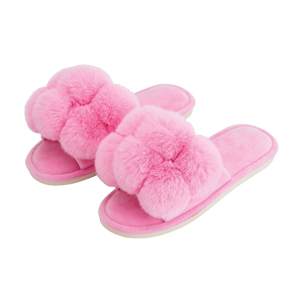 Annabel Trends S/M Candy Pom Pom Cosy Luxe Thongs Women's Slippers Shoes