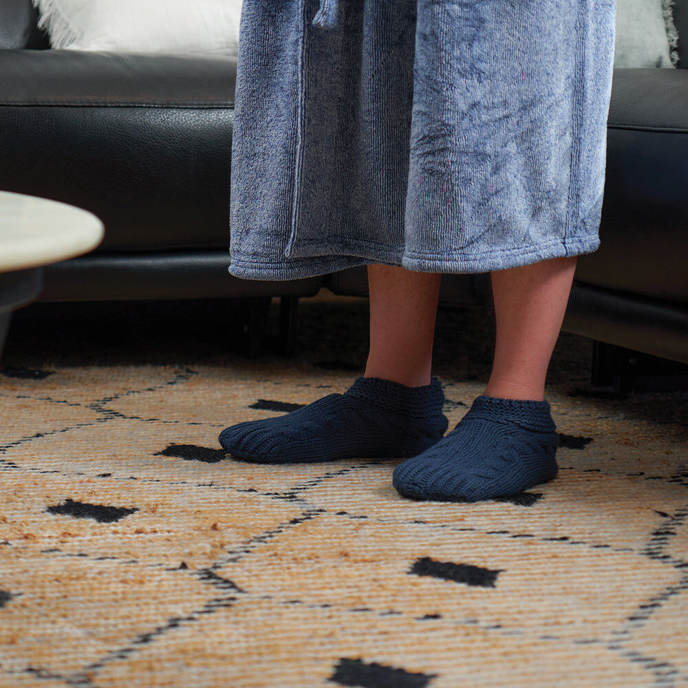 Annabel Trends Acrylic Mens Slouchy Slippers Sherpa Lined One — image 4