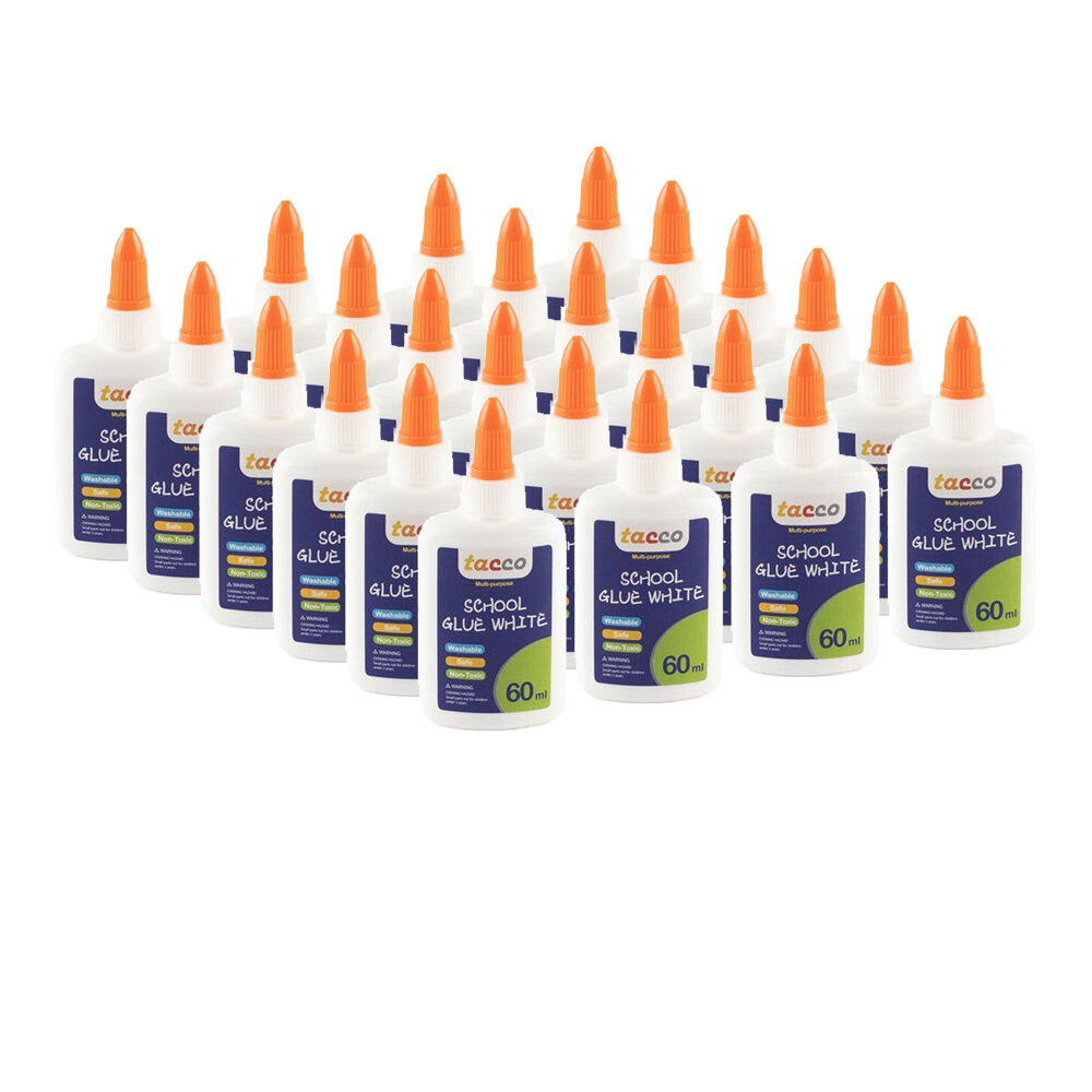 Tacco White School PVA Glue Craft Adhesive Art & Kids/Children - 3y+ (24 Pieces)