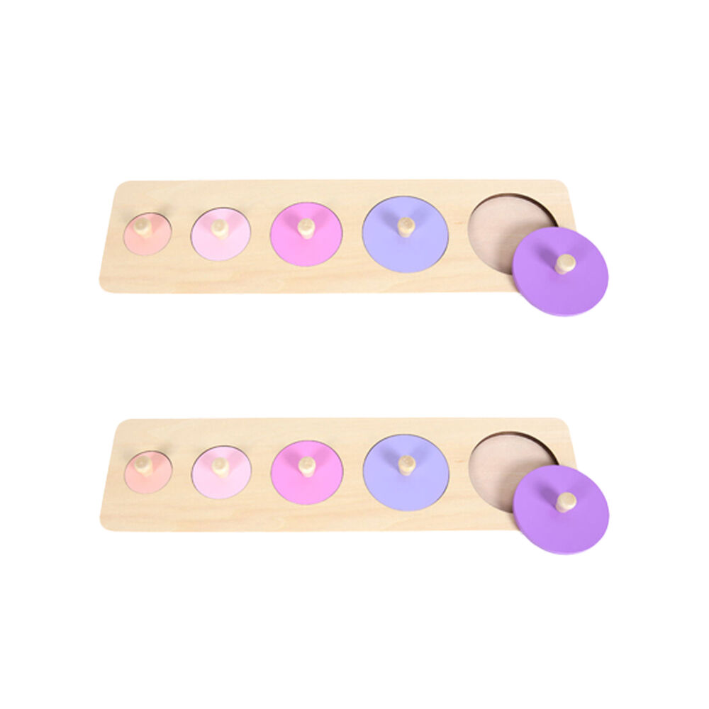 Educare 2PK 5 Circles Knob Puzzle Wooden Educational Toy Motor Skills 3 Years