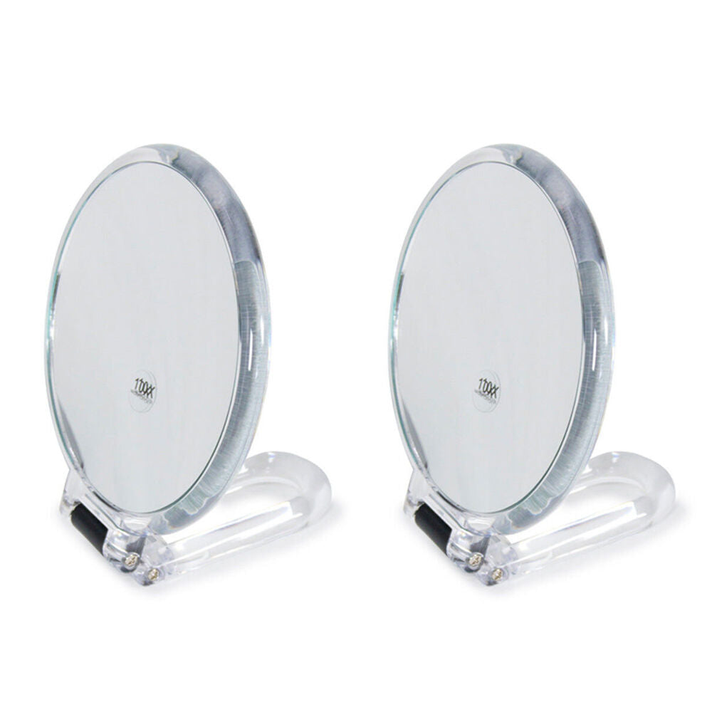 Annabel Trends Macro Mirror w/ Stand Double Sided Metallic 13.5cm (2 Pack)