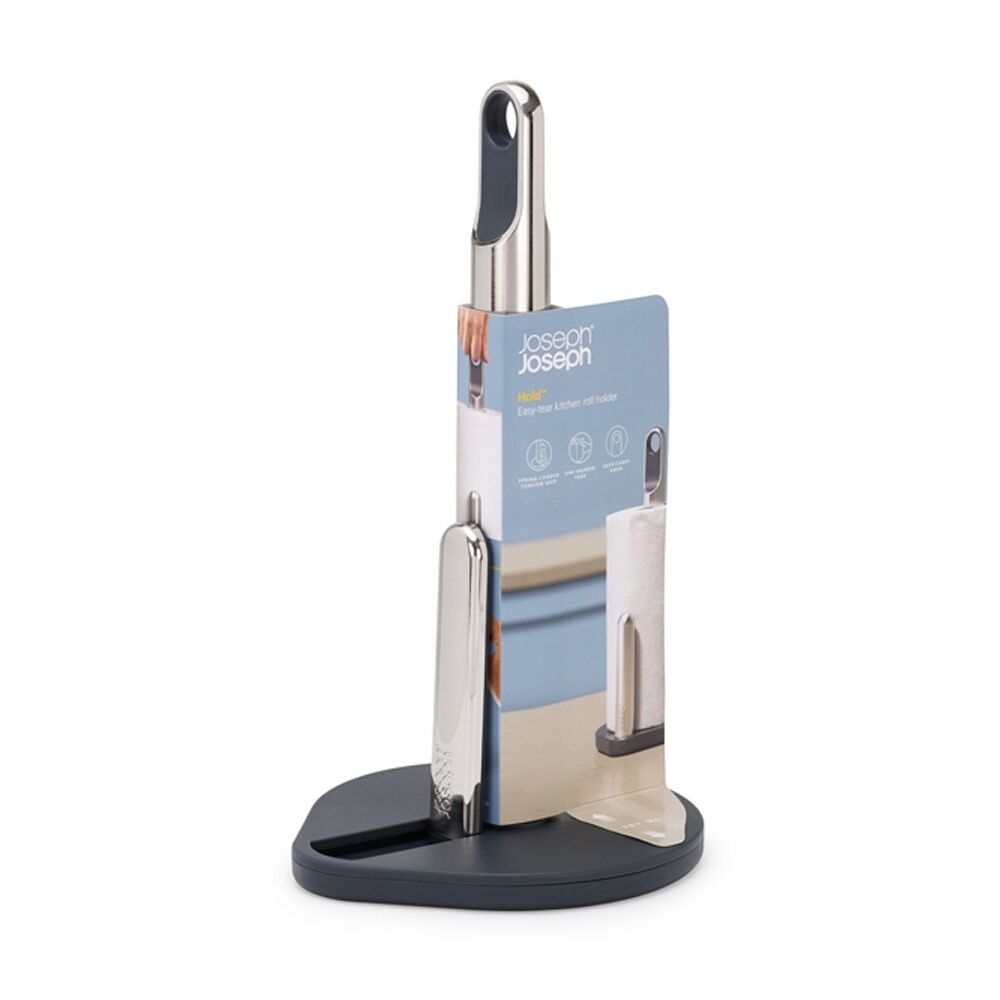 Joseph Joseph Hold Easy-Tear Kitchen Paper Towel Roll Holder Weighted Base Graphite