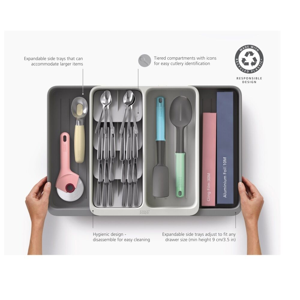 Joseph Joseph DrawerStore Expanding Tiered Tray Kitchen Storage Organiser Stone — image 7