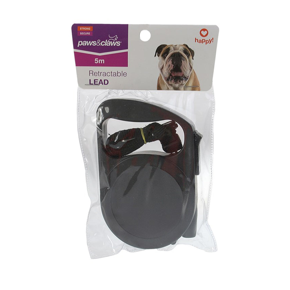 Paws and Claws 5m Retractable Pet Cat/Dog Walking Lead/Lease Assorted Colours (2 Pack) — image 2