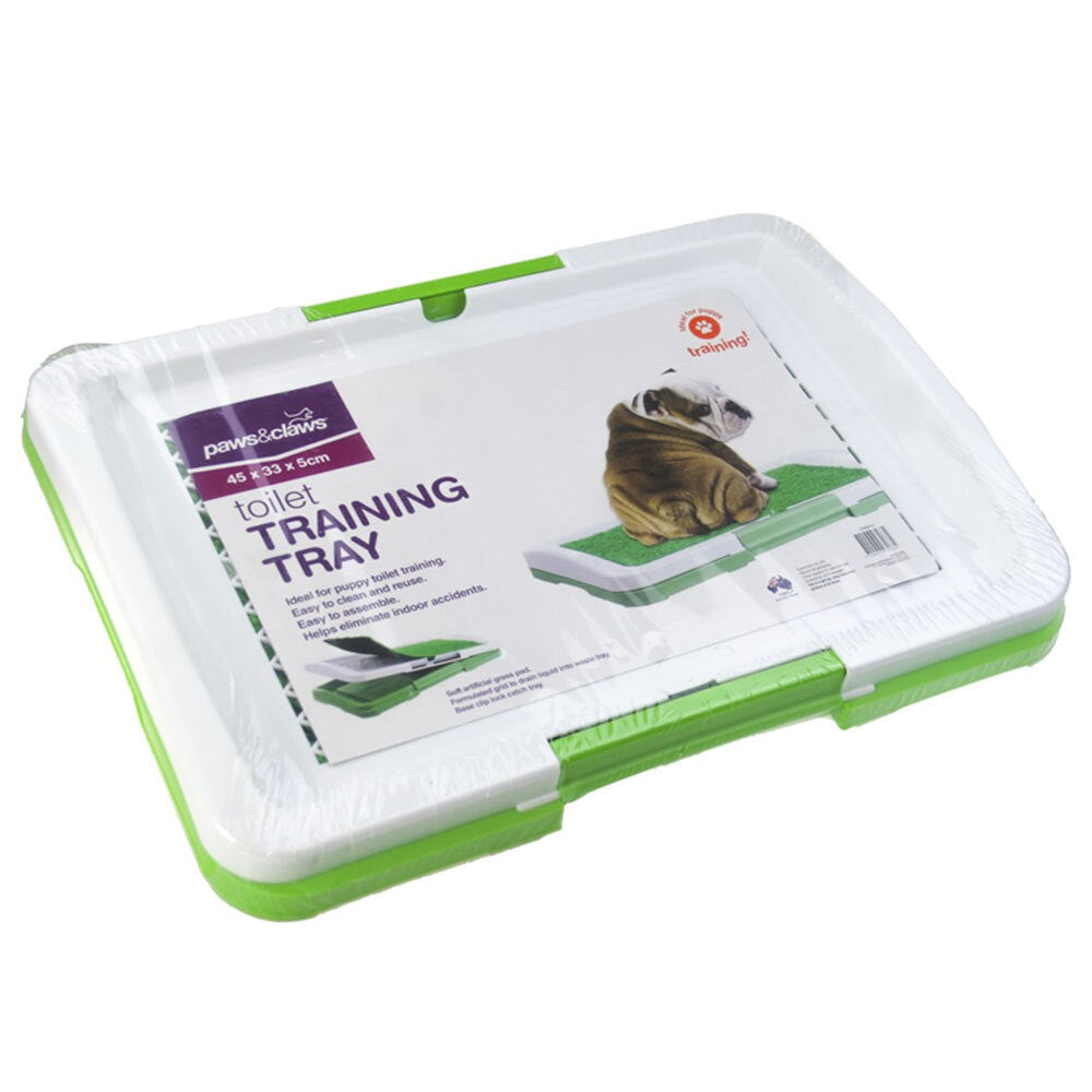 Paws and Claws 45cm Pet/Puppy Dog Toilet Training Tray Grass Pad/Pet Green/WHT (2 Pack) — image 2