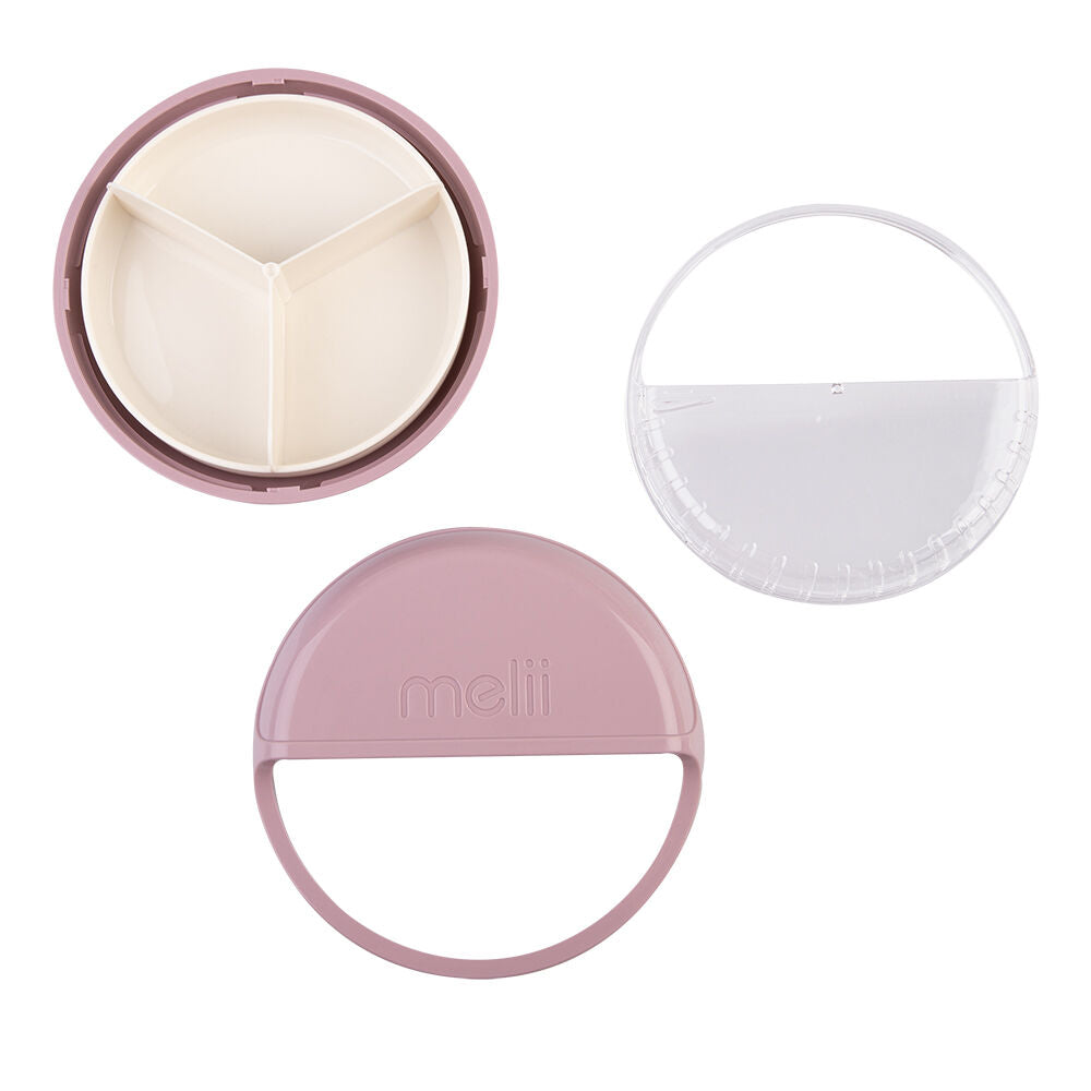 Melii 342ml Pink Luxe Round Spin Snack Container Food Storage Box 3y+ — image 5