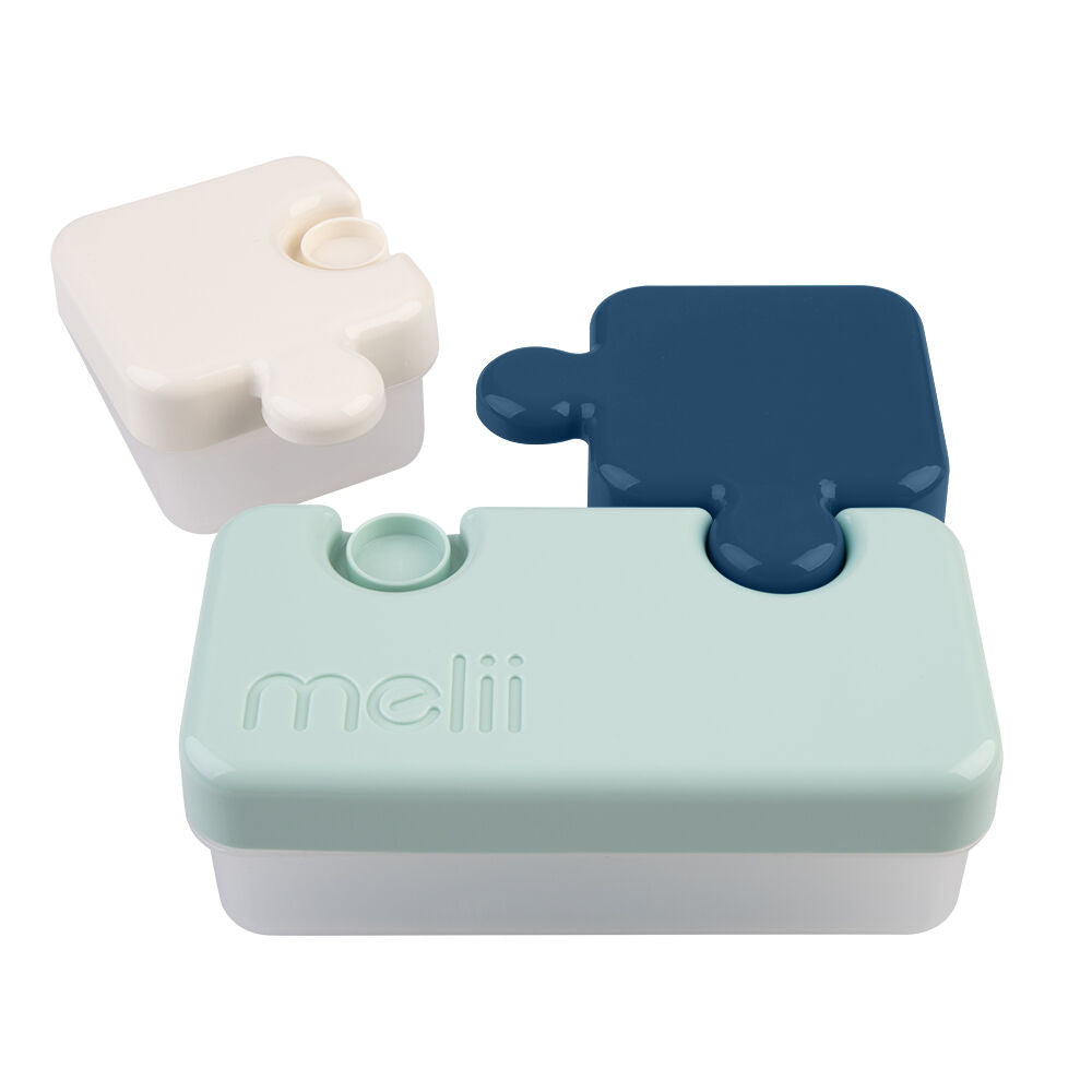 Melii Blue Luxe Childrens Puzzle Food & Snacks Container Lunch Box 850ml — image 4