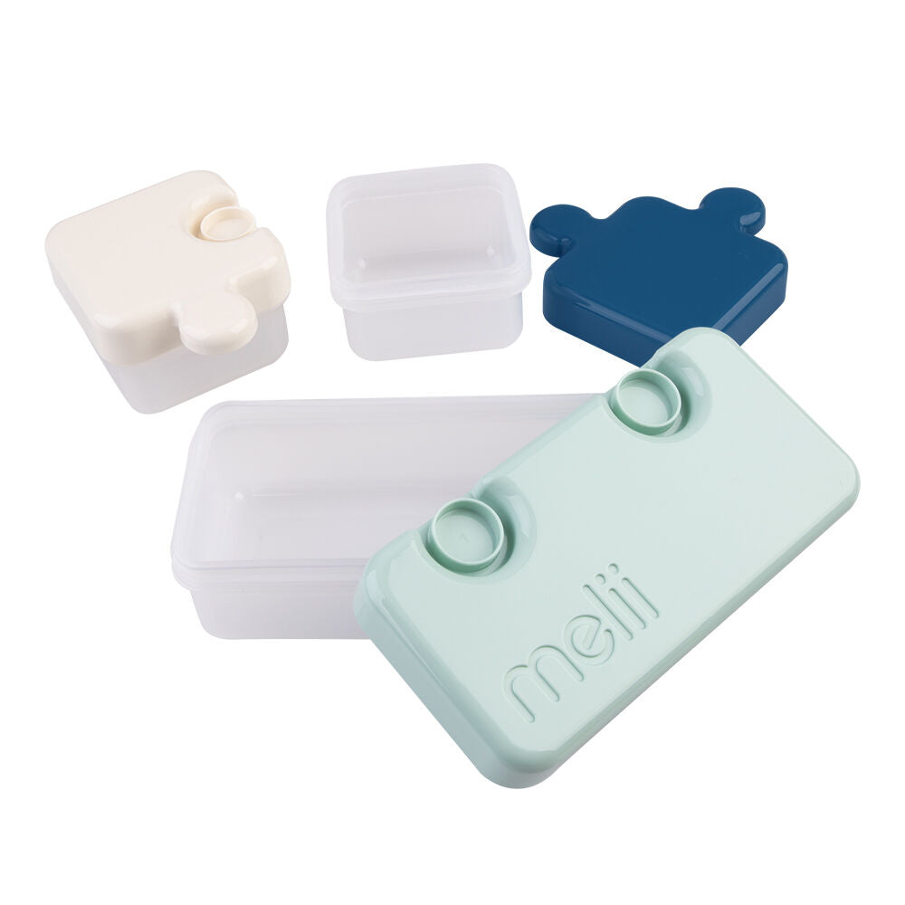 Melii Blue Luxe Childrens Puzzle Food & Snacks Container Lunch Box 850ml — image 6