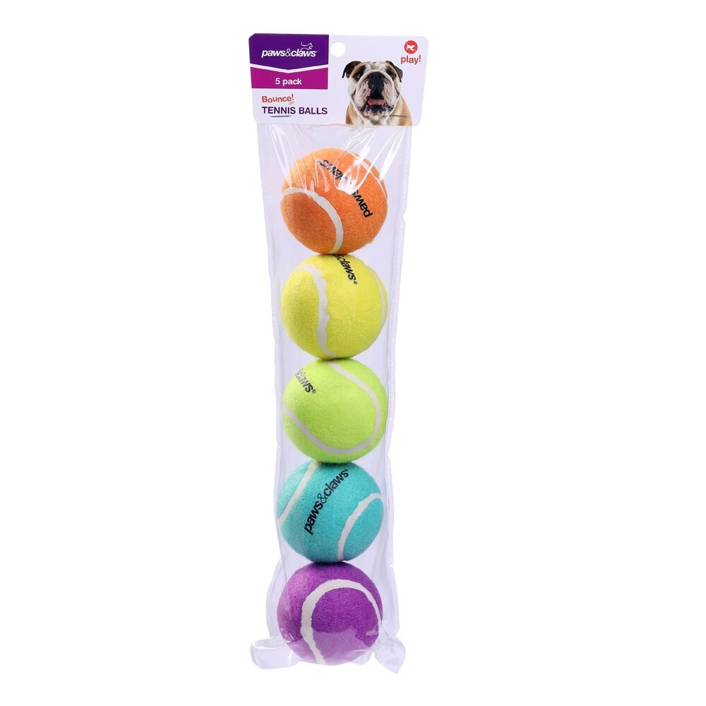 Paws and Claws 6cm Tennis Balls Durable Asstd Colours Solid Dog/Pet/Cat Toy (20 Pack) — image 2