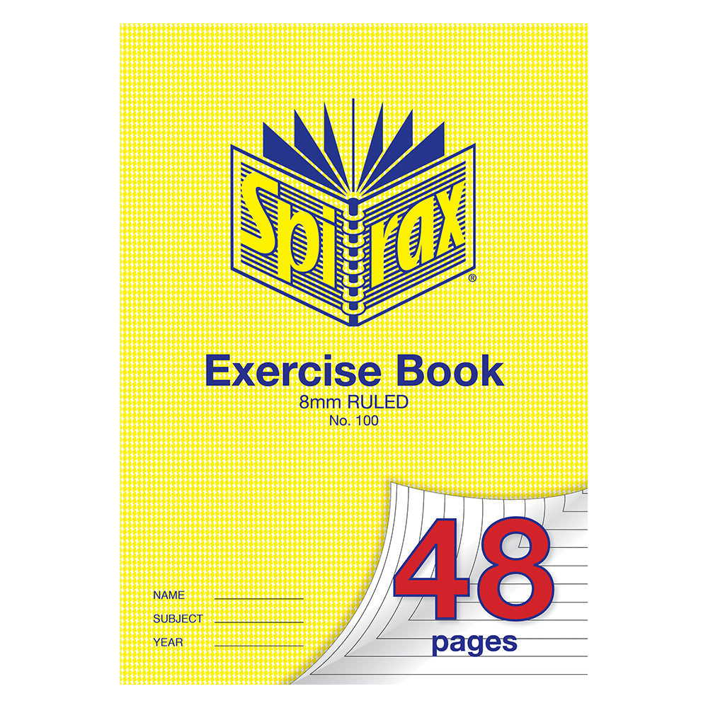 Spirax 70 GSM 48 Pages A4 8mm Ruled No.100 Exercise Book School Notebook (5 Pack) — image 2