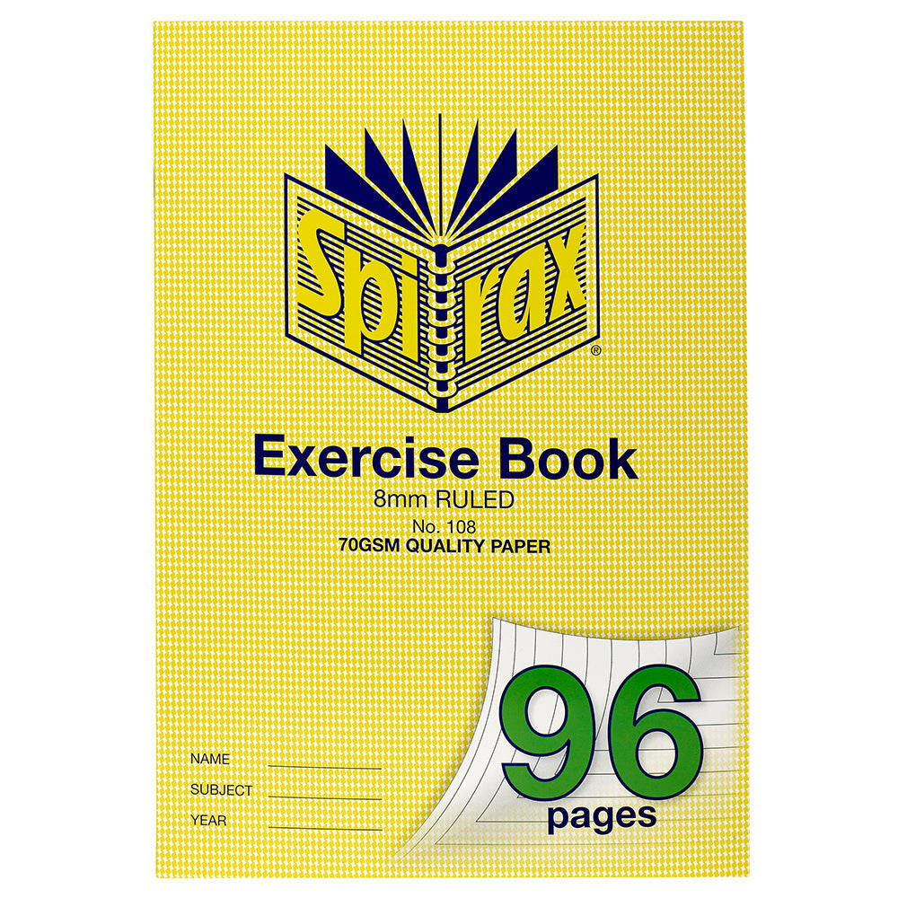Spirax 70GSM 96 Pages A4 8mm Ruled No.108 Exercise Book School Notebook (5 Pack) — image 2