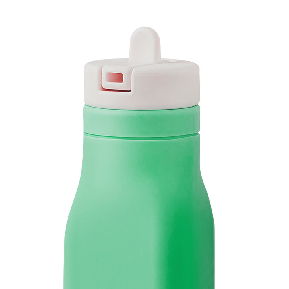 Omie 250ml Green Omiebottle Silicone Drink Bottle w/ Flip and Sip Straw — image 3