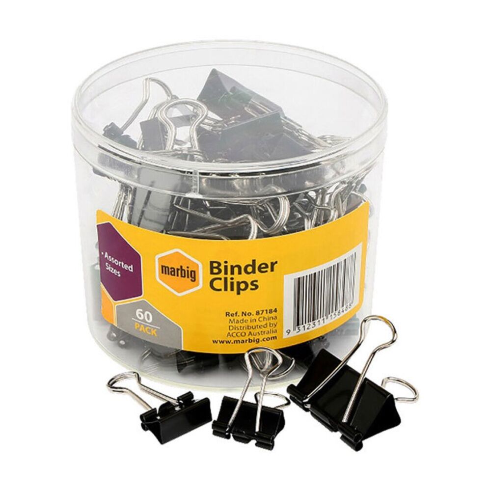 Marbig Paper Fold Back/Binder Clips Assort Sizes Office/Home Use/Essential (120 Pieces) — image 2