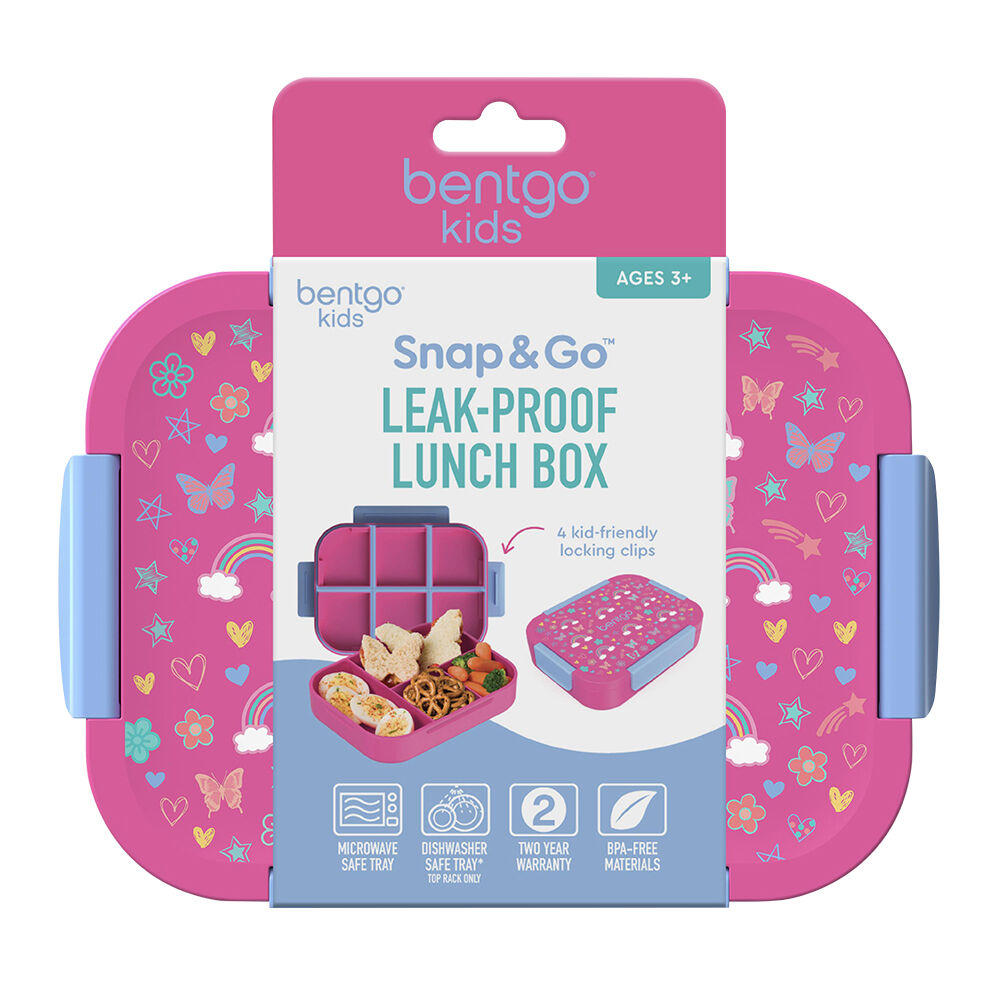 Bentgo 23.1x17.8x5.3cm Rainbows & Butterflies Kids Snap Go Printed Lunch Box — image 2