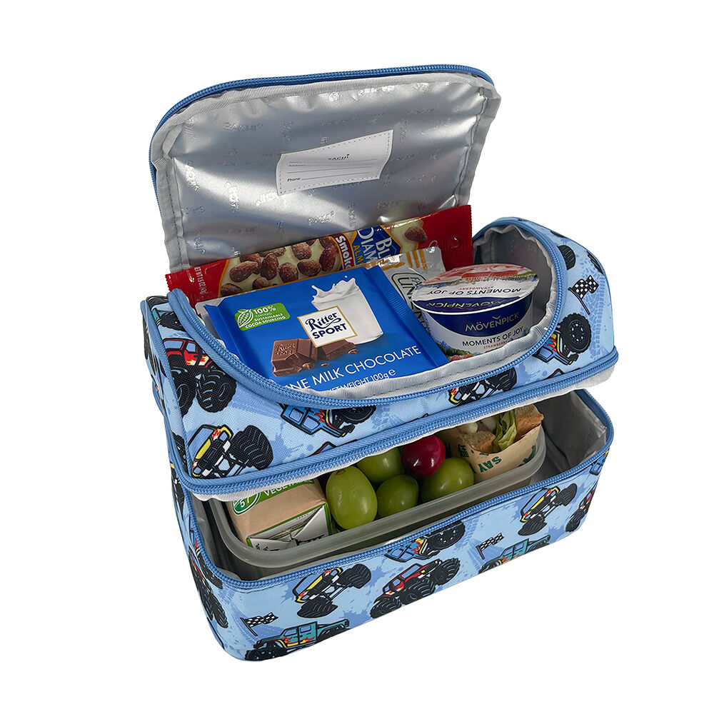 Sachi Style 235 Double Decker Lunch Bag 25.5x17x14cm Monster Trucks (2 Pack) — image 3
