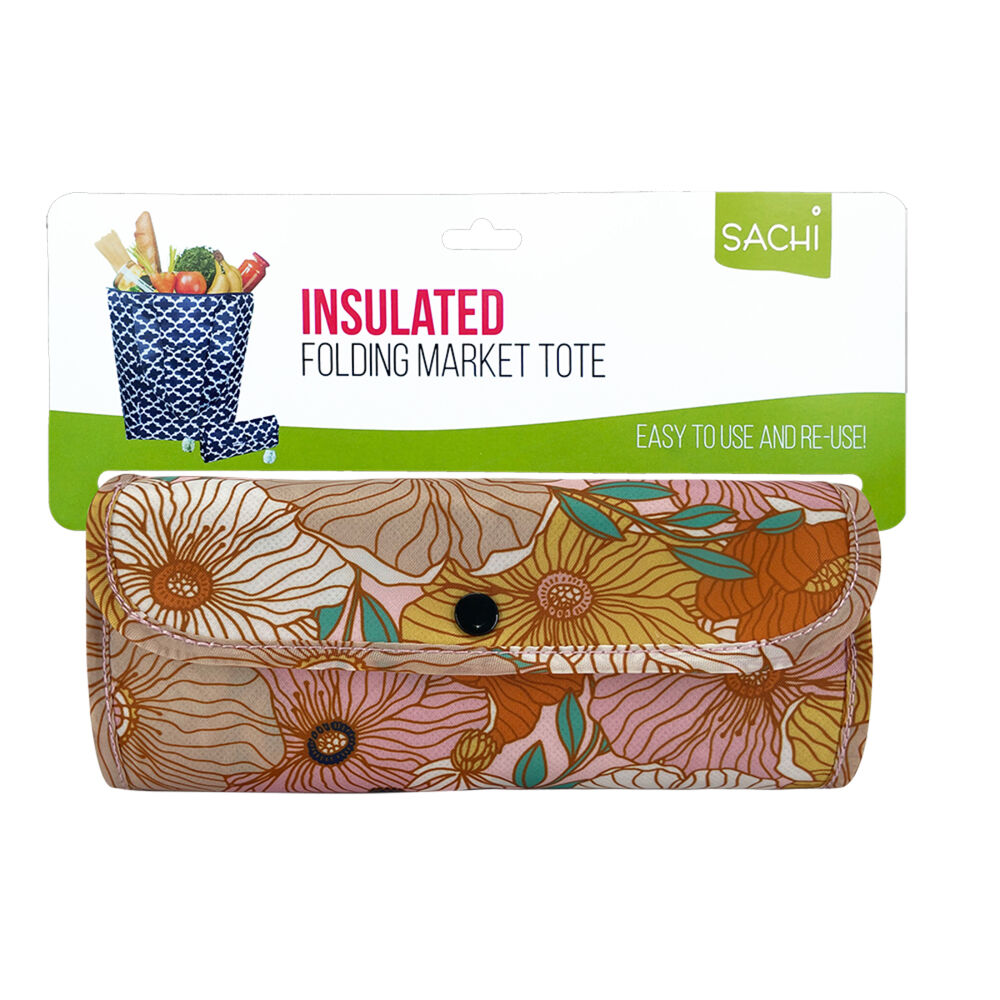 Sachi 27x15x38cm Retro Floral Insulated Market Tote Grocery Carry Bag — image 2
