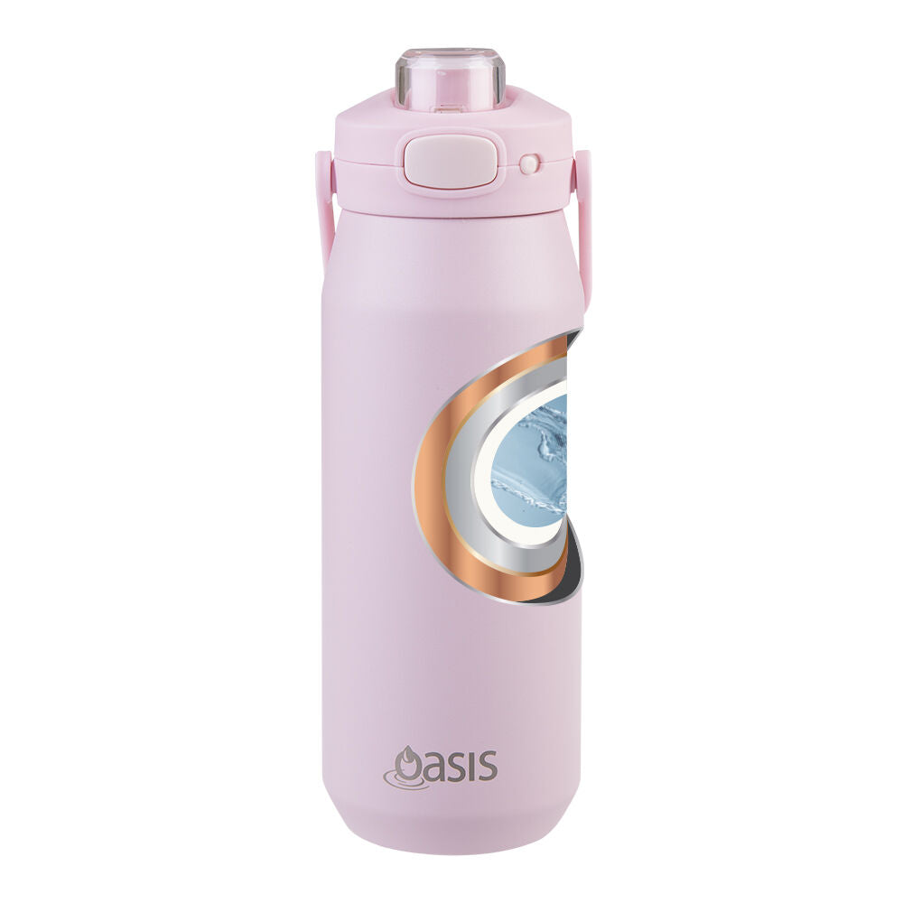 Oasis 750ml Pink Lemonade Ceramic Stainless Steel Insulated Capri Drink Bottle