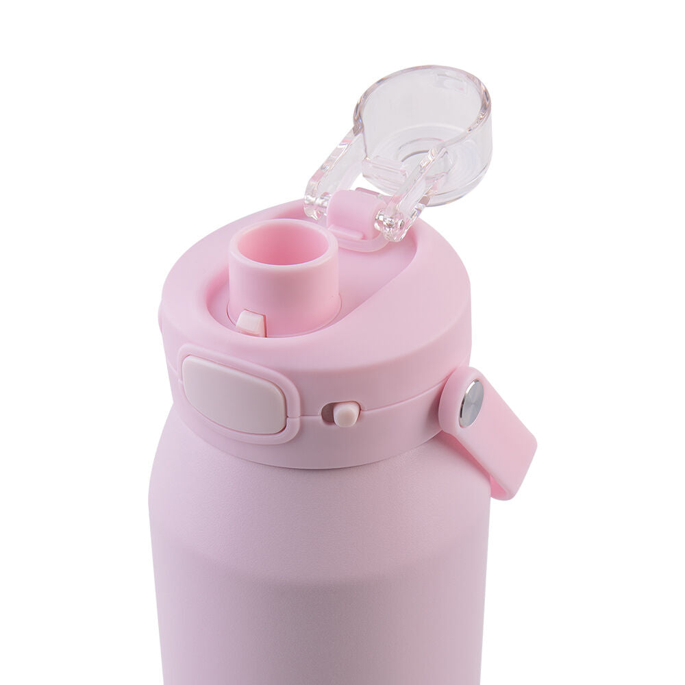 Oasis 1L Pink Lemonade Ceramic Stainless Steel Capri Drink Bottle w/ Lid — image 2