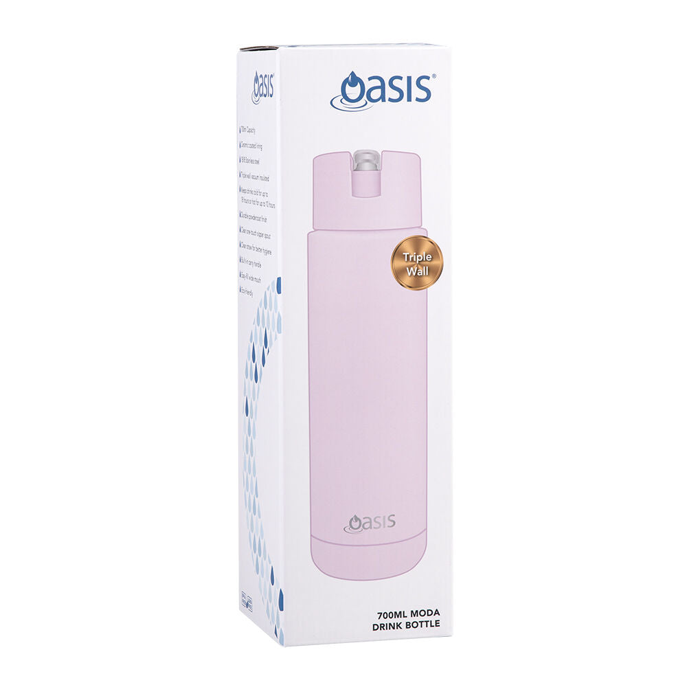 Oasis 700ml Pink Lemonade Ceramic Lined Stainless Steel Moda Drink Bottle — image 7