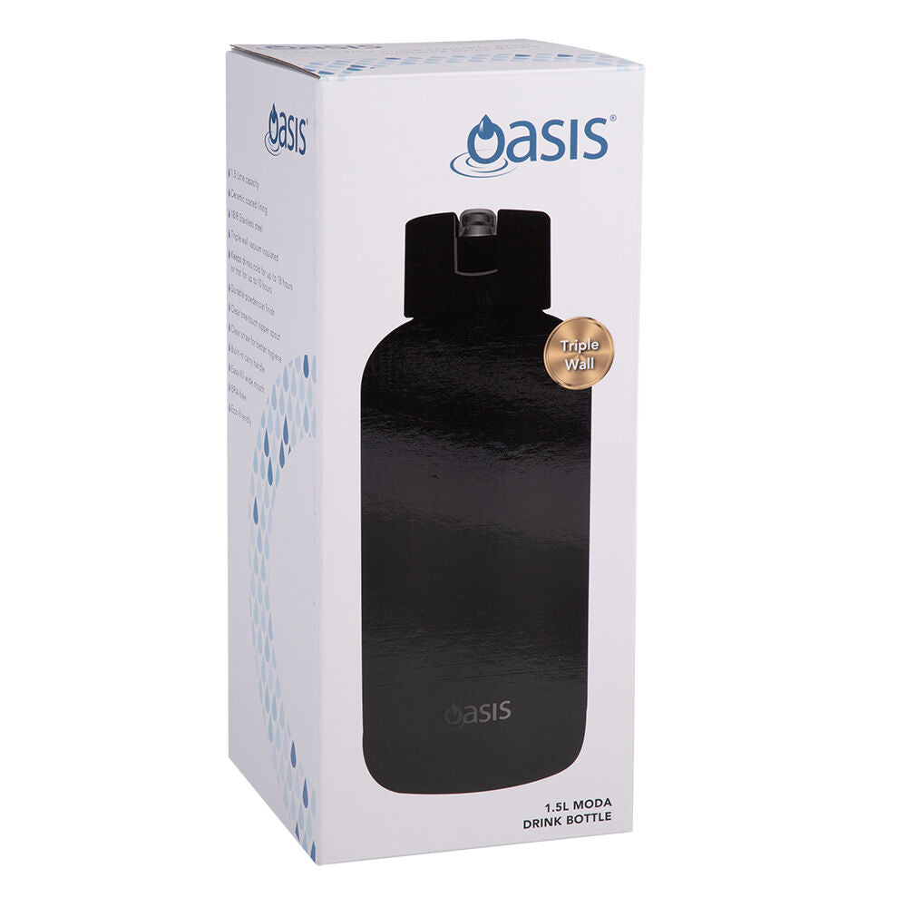 Oasis 1.5L Black Ceramic Lined Stainless Steel Insulated Moda Drink Bottle — image 6