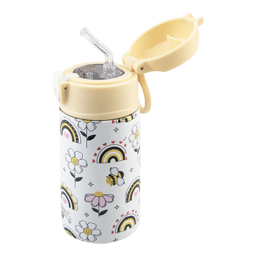 Oasis 400ml Busy Bees Stainless Steel Insulated Kids Drink Bottle w/ Straw — image 2