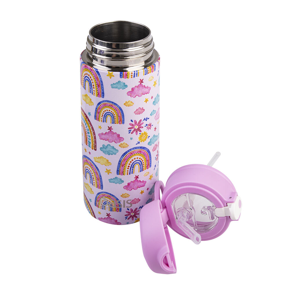 Oasis 550ml Rainbow Sky Stainless Steel Insulated Kids Drink Bottle w/Straw — image 3