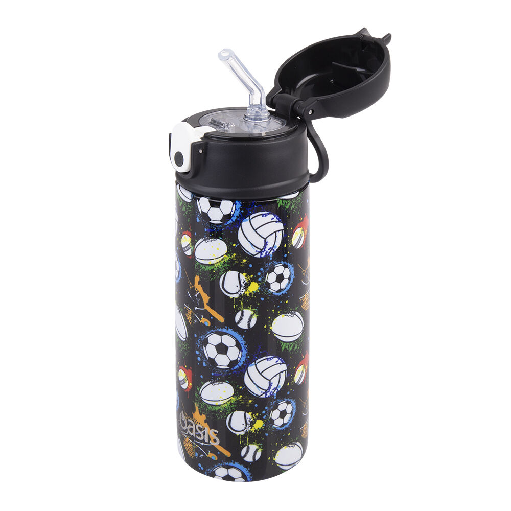 Oasis 550ml Sports Stainless Steel Insulated Kids Drink Bottle w/Straw — image 2
