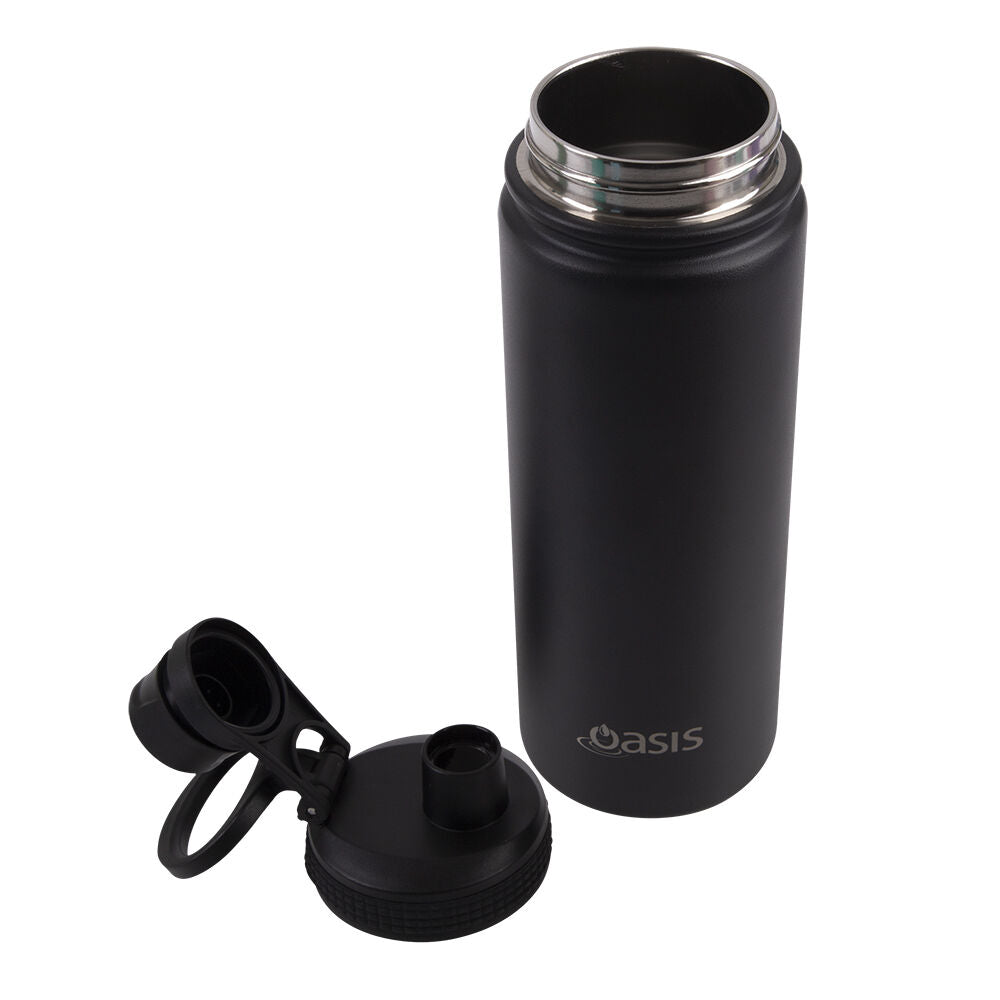 Oasis Stainless Steel Insulated Challenger Sports Bottle w/Cap 550ml Black (2 Pack) — image 3