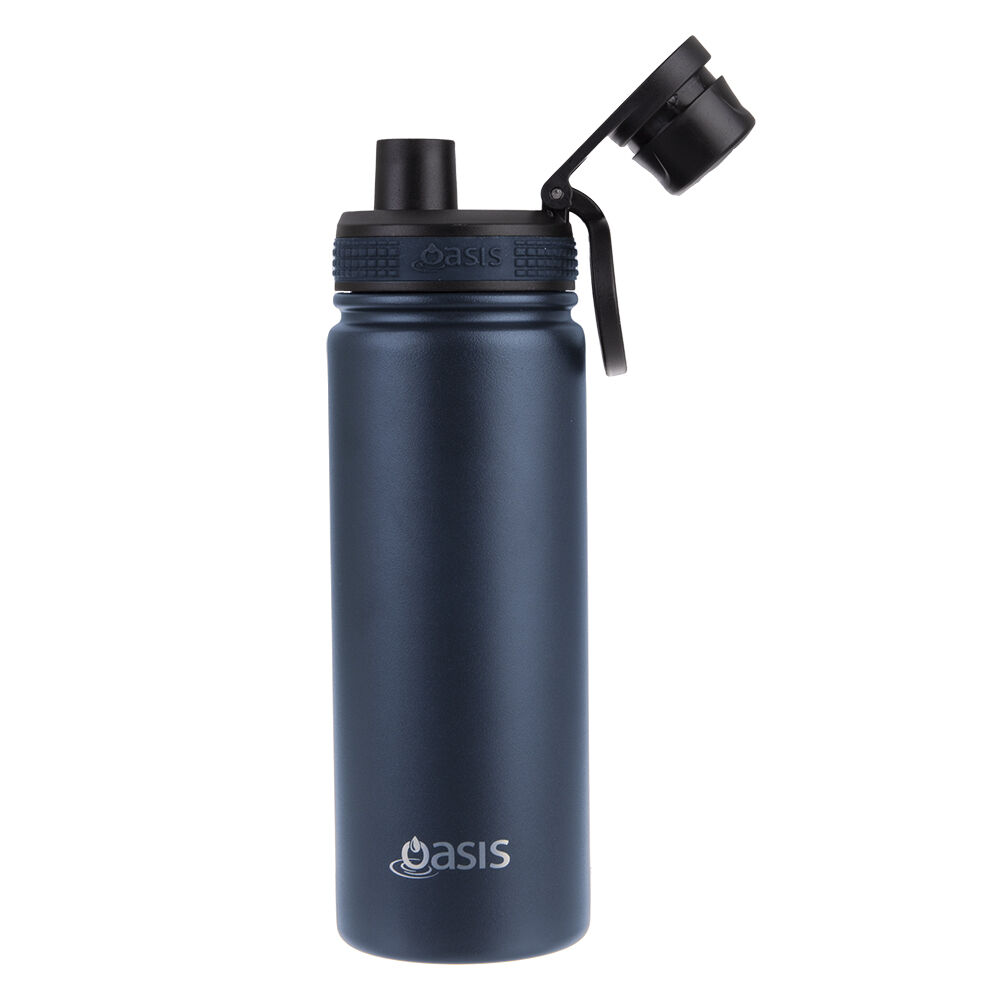 Oasis 550ml Navy Stainless Steel Insulated Challenger Sports Bottle w/Cap — image 2