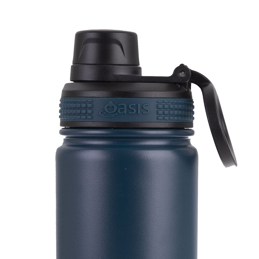 Oasis 550ml Navy Stainless Steel Insulated Challenger Sports Bottle w/Cap — image 6