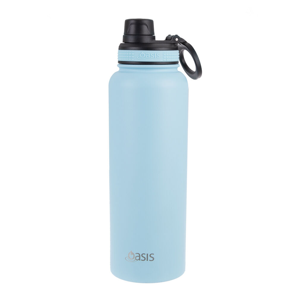 Oasis 1.1L Island Blue Stainless Steel Insulated Challenger Sports Bottle w/ Cap