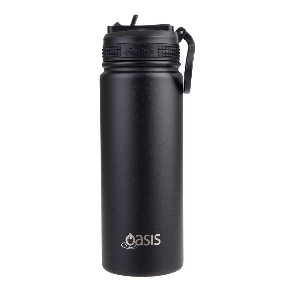 Oasis 550ml Black Stainless Steel Insulated Challenger Sports Drink Bottle — image 2