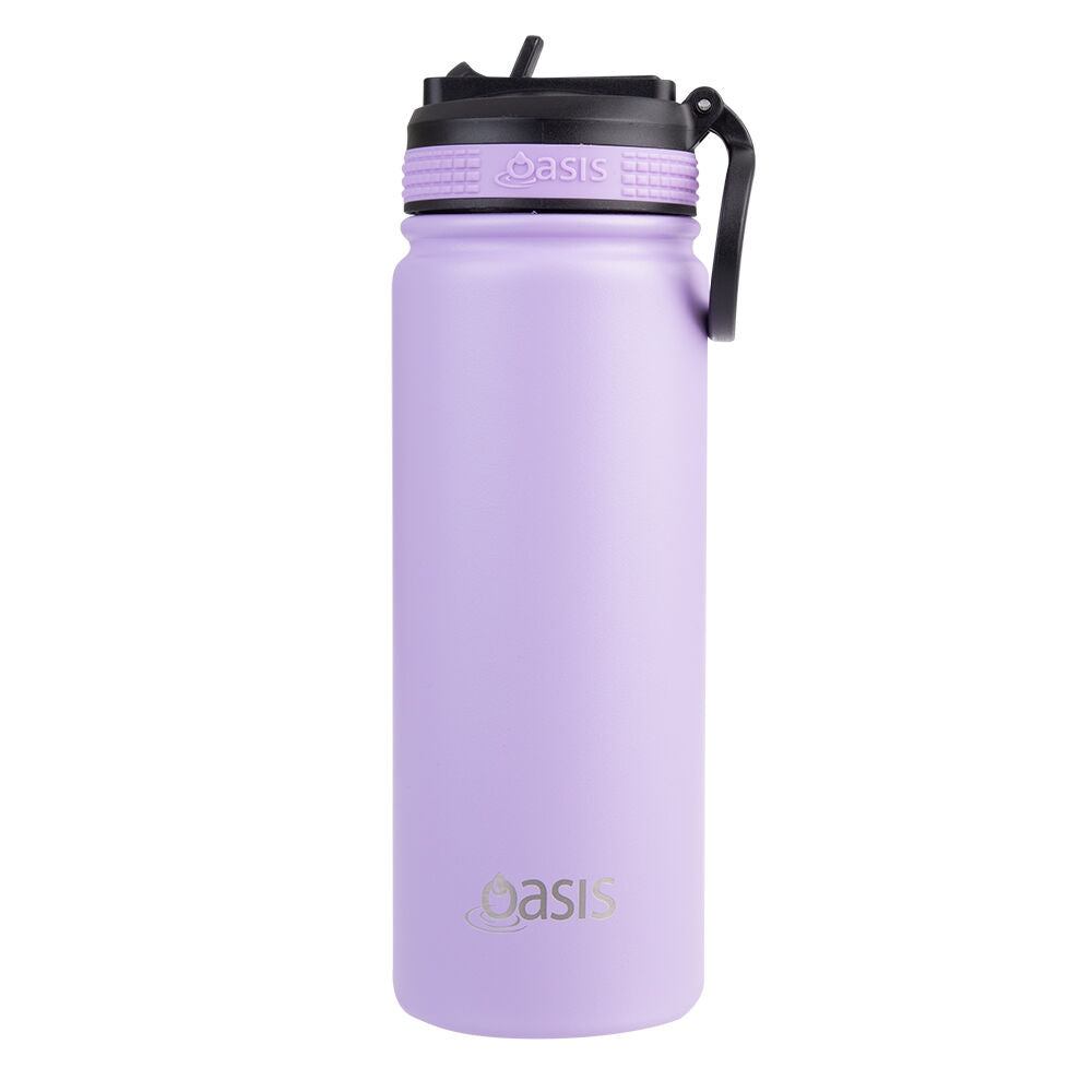 Oasis Stainless Steel Challenger Sports Drink Bottle 550ml Lavender (2 Pack) — image 2
