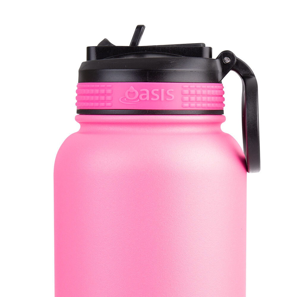Oasis 1.1L Neon Pink Stainless Steel Insulated Challenger Sports Bottle — image 6