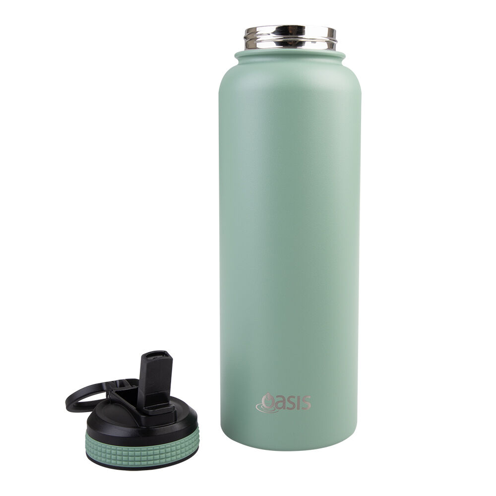 Oasis 1.1L Sage Green Stainless Steel Insulated Challenger Sports Bottle — image 3