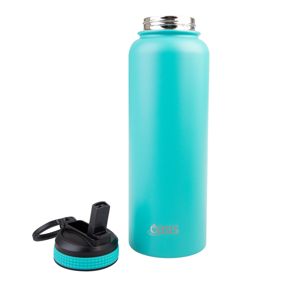 Oasis 1.1L Turquoise Stainless Steel Insulated Challenger Sports Bottle — image 3