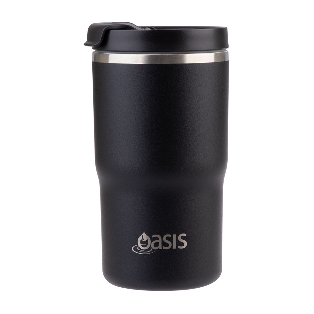 Oasis 480ml Black Ceramic Lined Stainless Steel Insulated Travel Mug