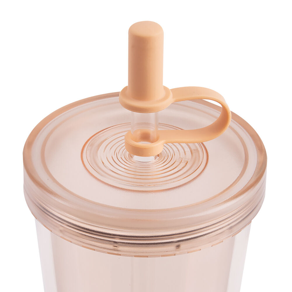 Oasis Reusable Tall Smoothie Tumbler w/ Straw Double Walled 520ml Peach (2 Pack) — image 7