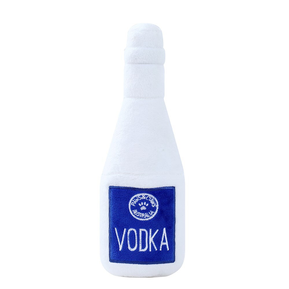 Paws and Claws Pet/Dog 31x10cm Vodka Bottle Shop Soft Plush w/ Squeaker Toy WHT (2 Pack) — image 3