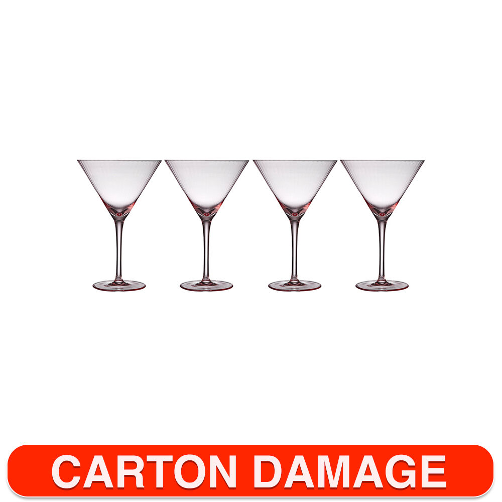 Tempa Esme Blush Crystal Martini Glass Cocktail Drinking 320ml Glassware Cup (4 Pieces)